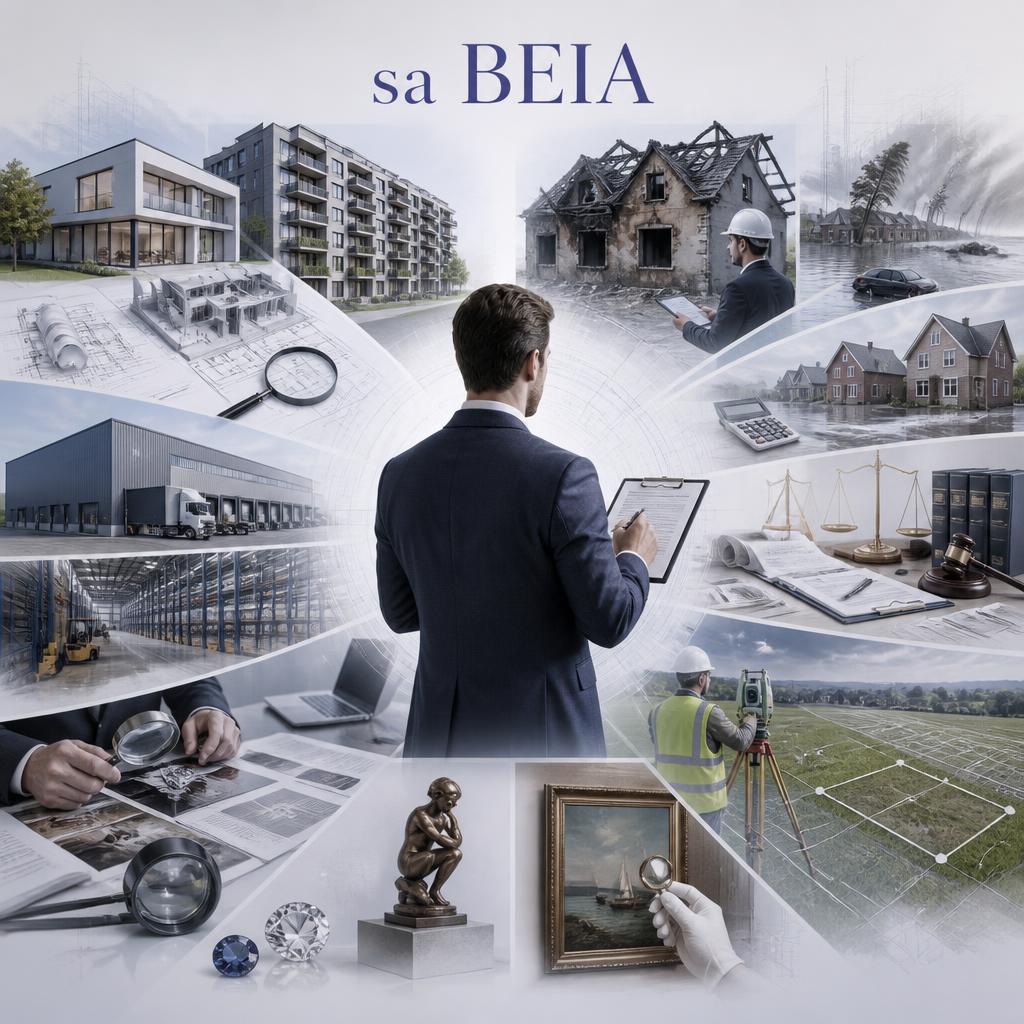 Illustration des activités de sa BEIA : expertises juridiques, IARD, incendie, immobilier, fraudes et estimations